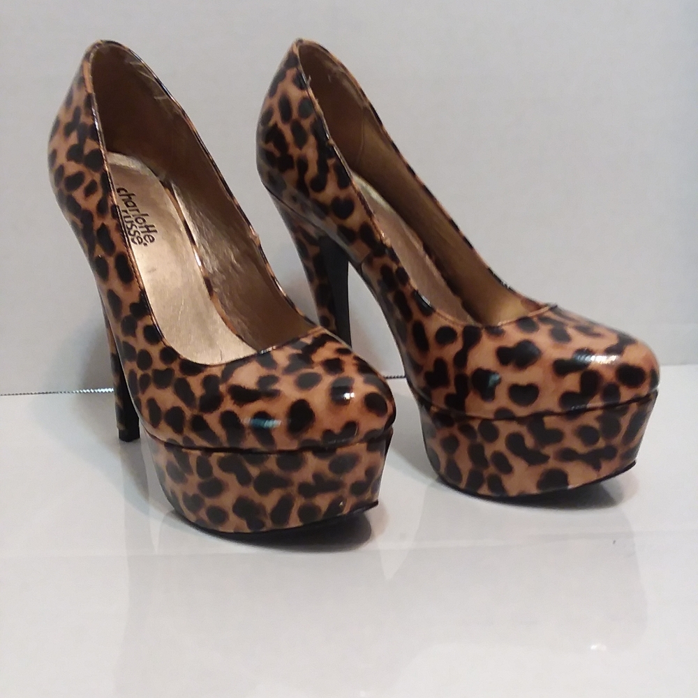 Charlotte Russe Size 6 Leopard Print 5" Heels Platform with Spike Heeled Shoes